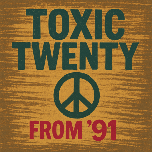 Toxic Twenty 1991 playlist cover – LP-style artwork with punk-inspired visual design
