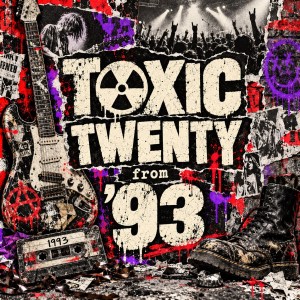 Toxic Twenty 1993 playlist cover – punk-inspired LP-style artwork in a distressed purple and blue design.